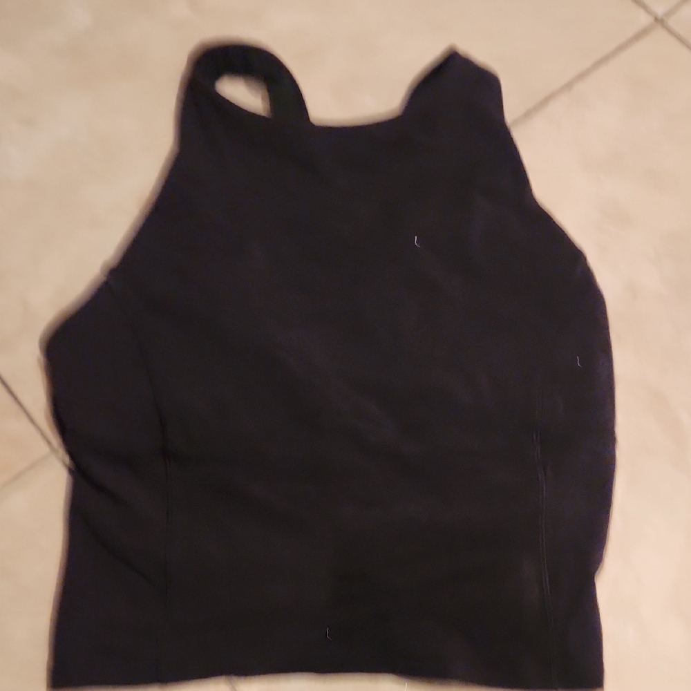 Lululemon Women's Black Sleeveless Tank Top With Built In Bra